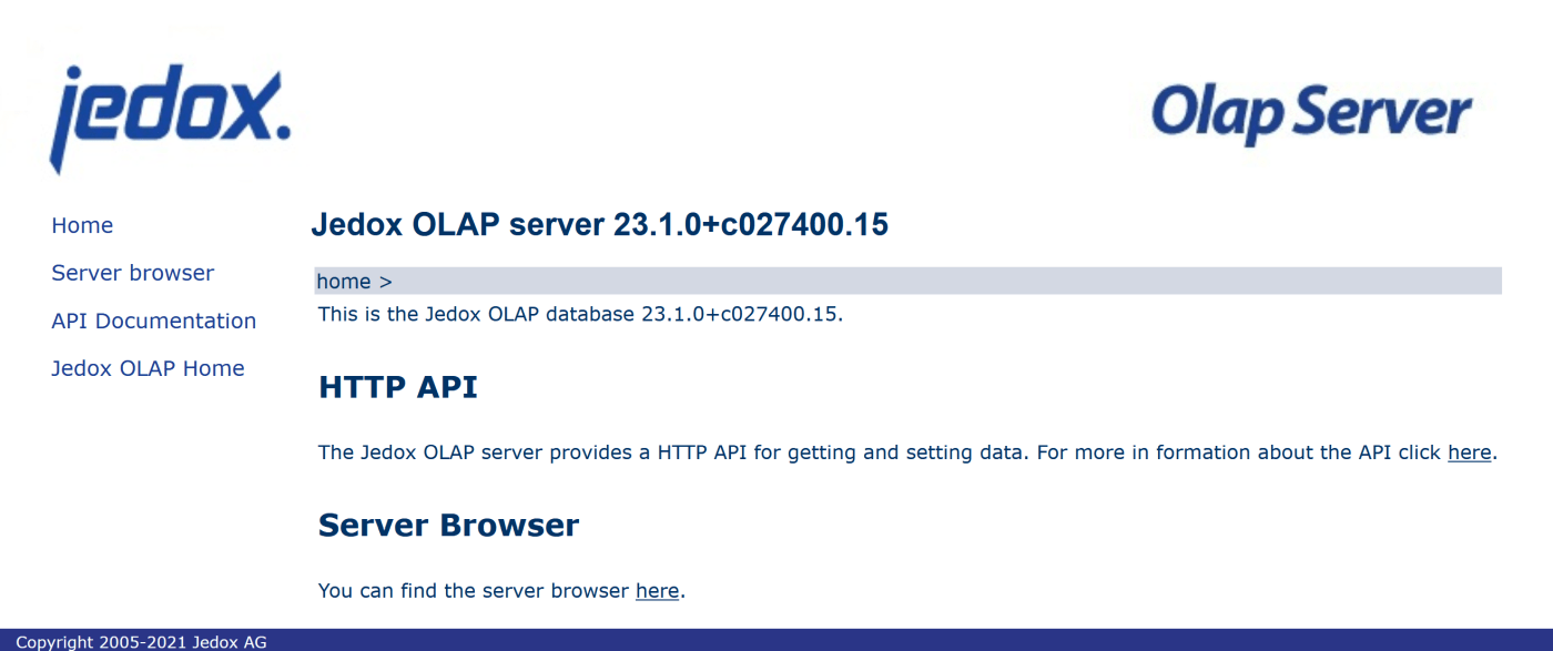 Jedox OLAP HTTP API and Server Browser